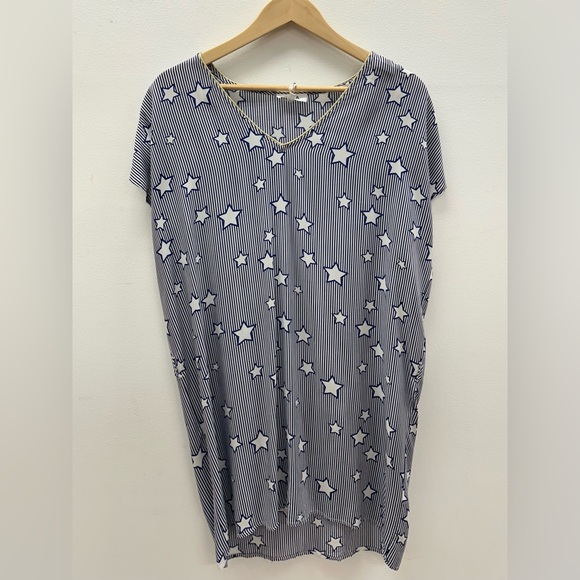 GOA size L blue white Stars and Stripe Swim Tunic good condition light fabric - Picture 11 of 14